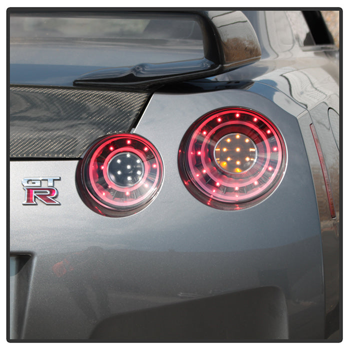 Spyder 09-15 Nissan GTR LED Tail Lights Black ALT-YD-NGTR09-LED-BK 5083265