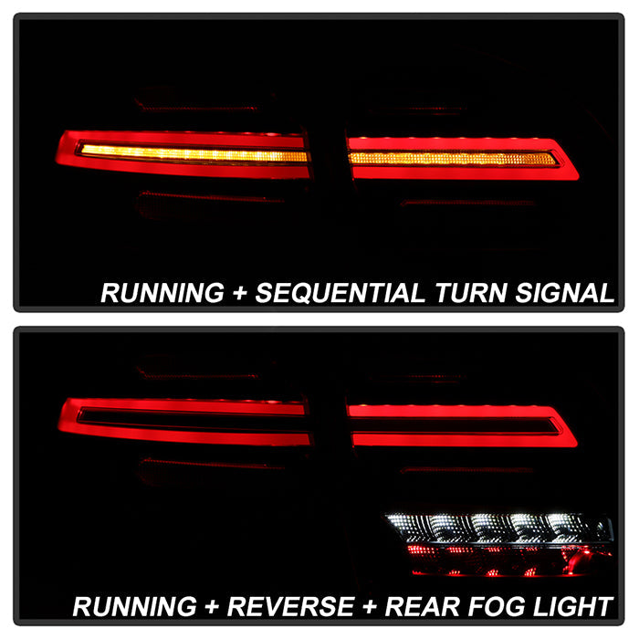 Spyder Porsche Cayenne 958 11-14 LED Tail Lights - Sequential Signal - Red Smoke 5086907