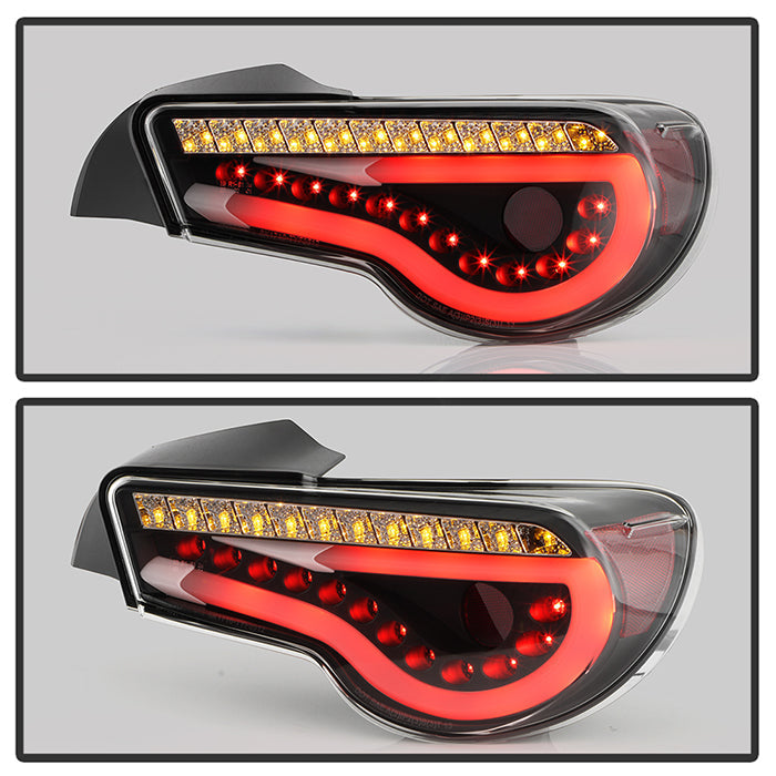 Spyder Scion FRS 12-14/Subaru BRZ 12-14 Light Bar LED Tail Lights Black ALT-YD-SFRS12-LBLED-BK 5072009