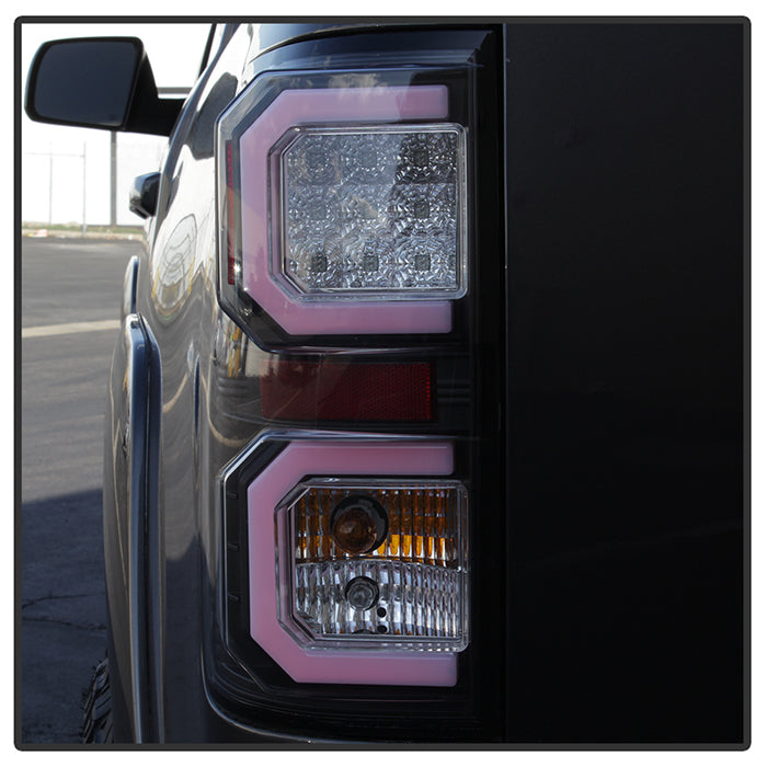 Spyder 07-13 Toyota Tundra V2 Light Bar LED Tail Lights - Black ALT-YD-TTU07V2-LB-BK 5085368