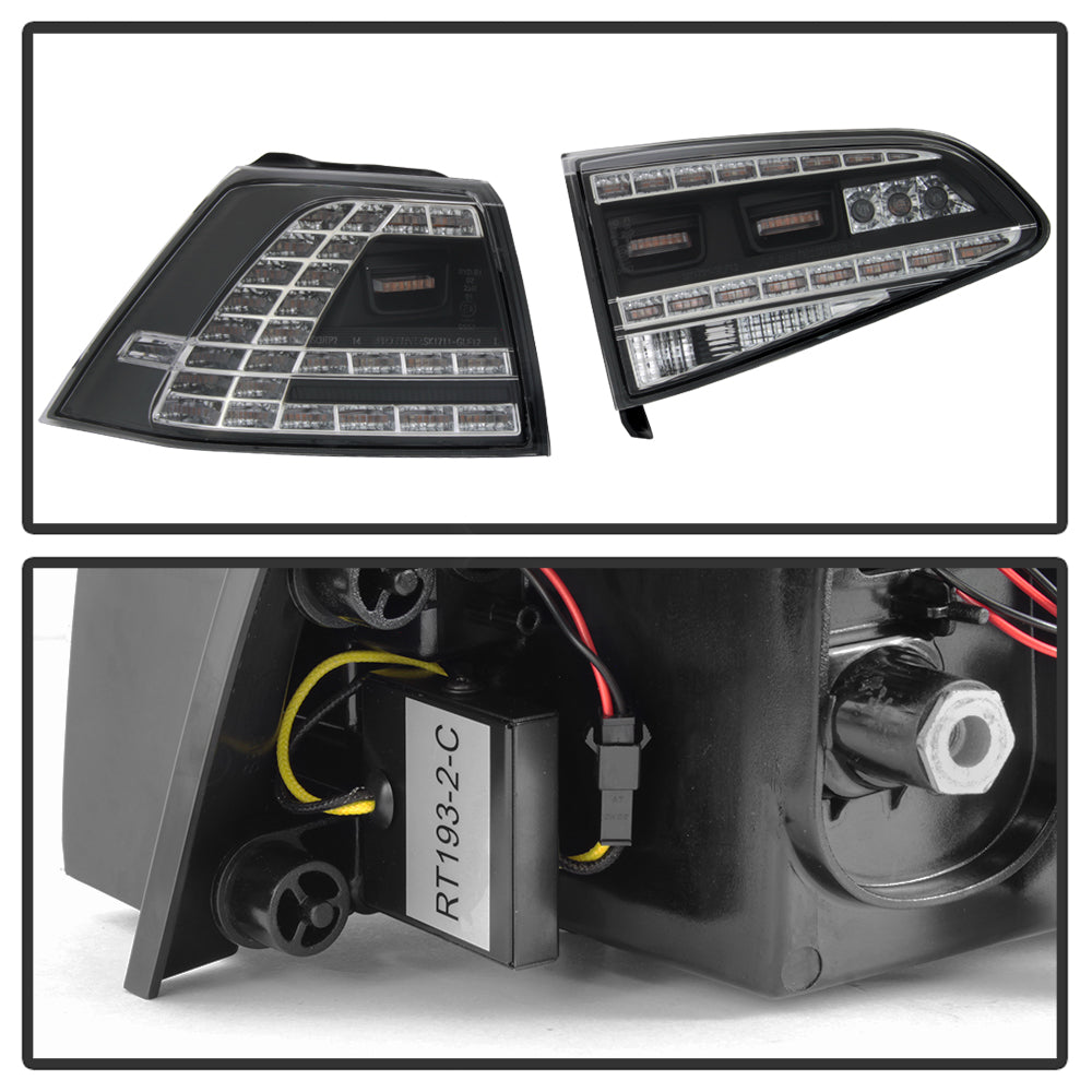 SPYDER 15-17 Volkswagen Golf LED Tail Lights - Black (ALT-YD-VG15-LED-BK) 5085412