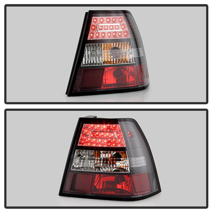 Spyder Volkswagen Jetta 99-04 LED Tail Lights Black ALT-YD-VJ99-LED-BK 5008411
