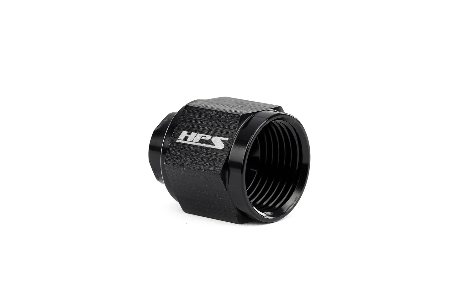 HPS Performance Products AN Flare Female Cap, Aluminum, Black