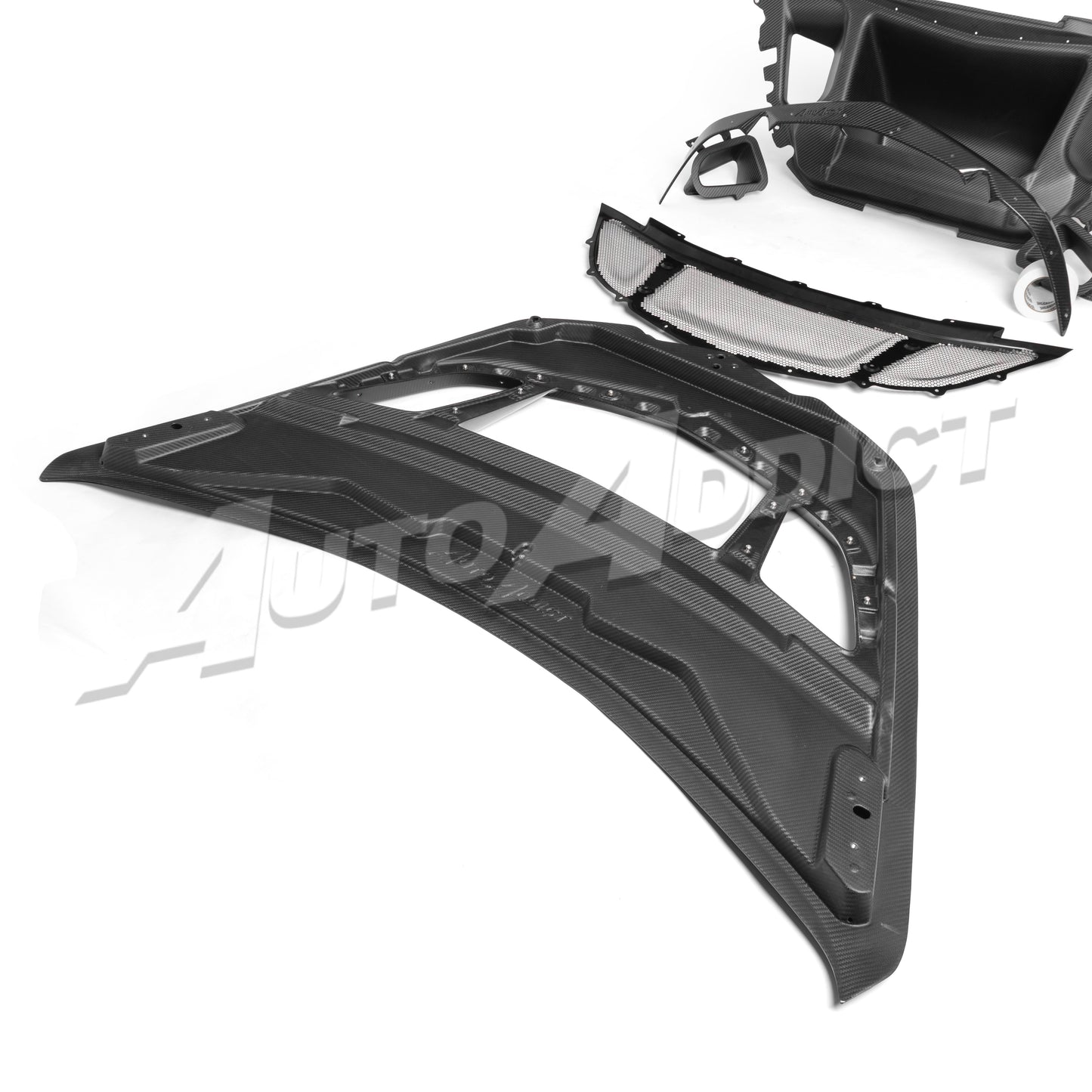 Auto Addict USA C8 ZR1 CNC molded dry carbon fiber hood vent detail