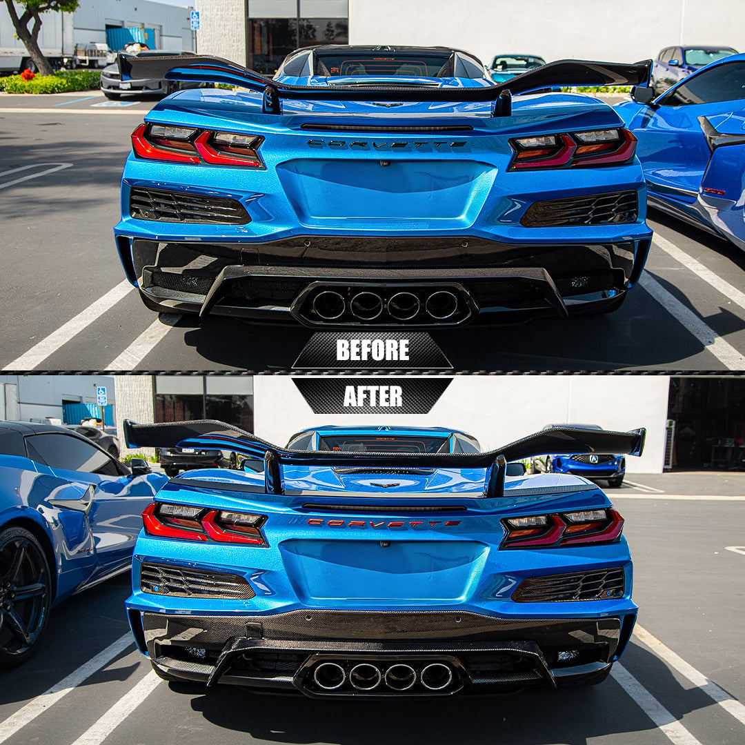 2023-2026 C8 Corvette Z06 E-Ray Carbon Fiber Rear High Spoiler Integrated Upriser