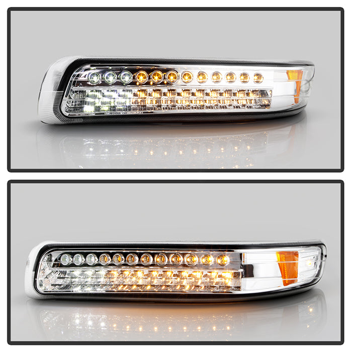 SPYDER Xtune Chevy Silverado 99-02 LED Amber Bumper Lights Chrome CBL-CS99-LED-E 5014573