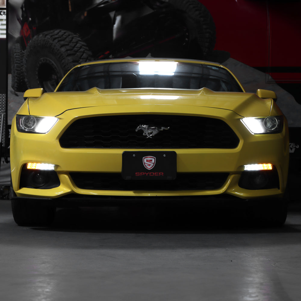 Spyder 15-16 Ford Mustang LED DRL - Smoke (CBL-YD-FM15-LED-SM) 5082527