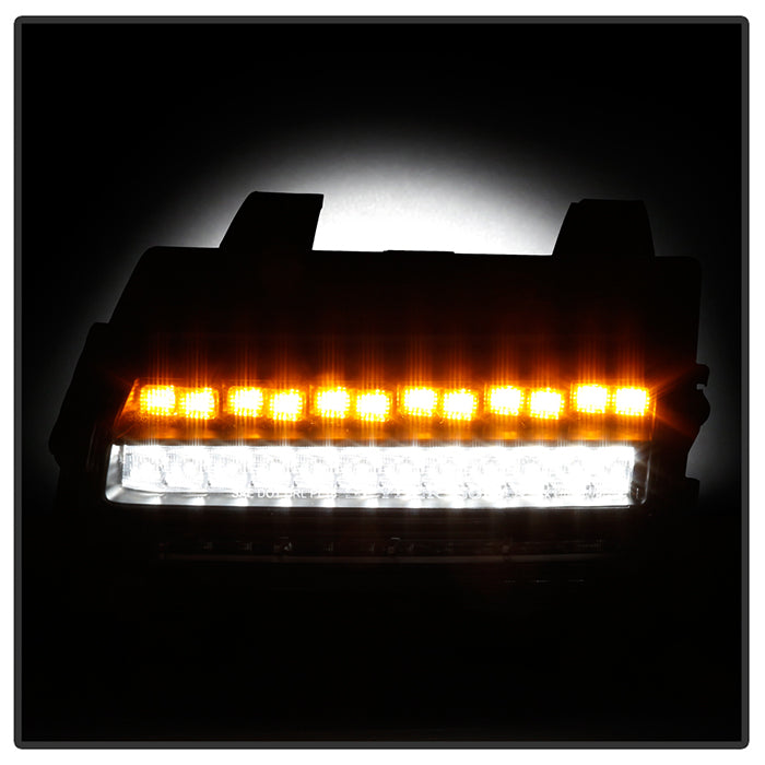 Spyder Jeep Wrangler 2018-2019 (Halogen Model Only) LED Front Bumper Lights - Seq. Signal - Black 5086785