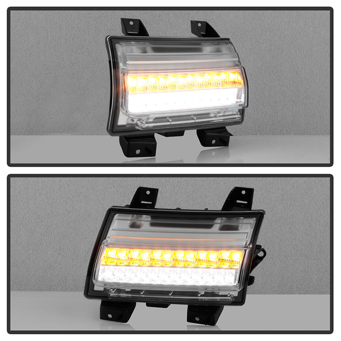 Spyder Jeep Wrangler 2018-2019 (LED Model Only) LED Front Bumper Lights - Sequential Signal - Chrome 5086792