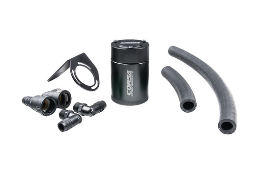 Corsa Aluminum Oil Catch Can w/ Bracket | 2018-2023 Ford Mustang GT 5.0L V8 (CC0003)