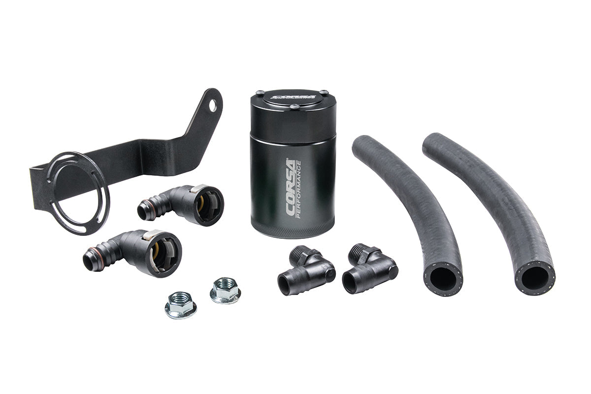 Corsa Aluminum Oil Catch Can w/ Bracket | 2015-24 Challenger, Charger 6.2L | 2018-21 TrackHawk | 2021-24 Durango 6.2L (CC0006)