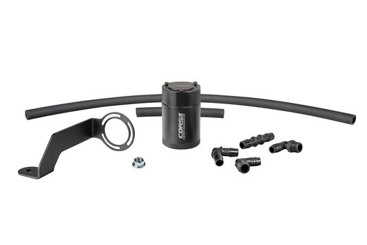 Corsa Aluminum Oil Catch Can w/ Bracket | 2011-24 Challenger, Charger 6.4L | 2012-21 Grand Cherokee, 2018-24 Durango 6.4L (CC0013)