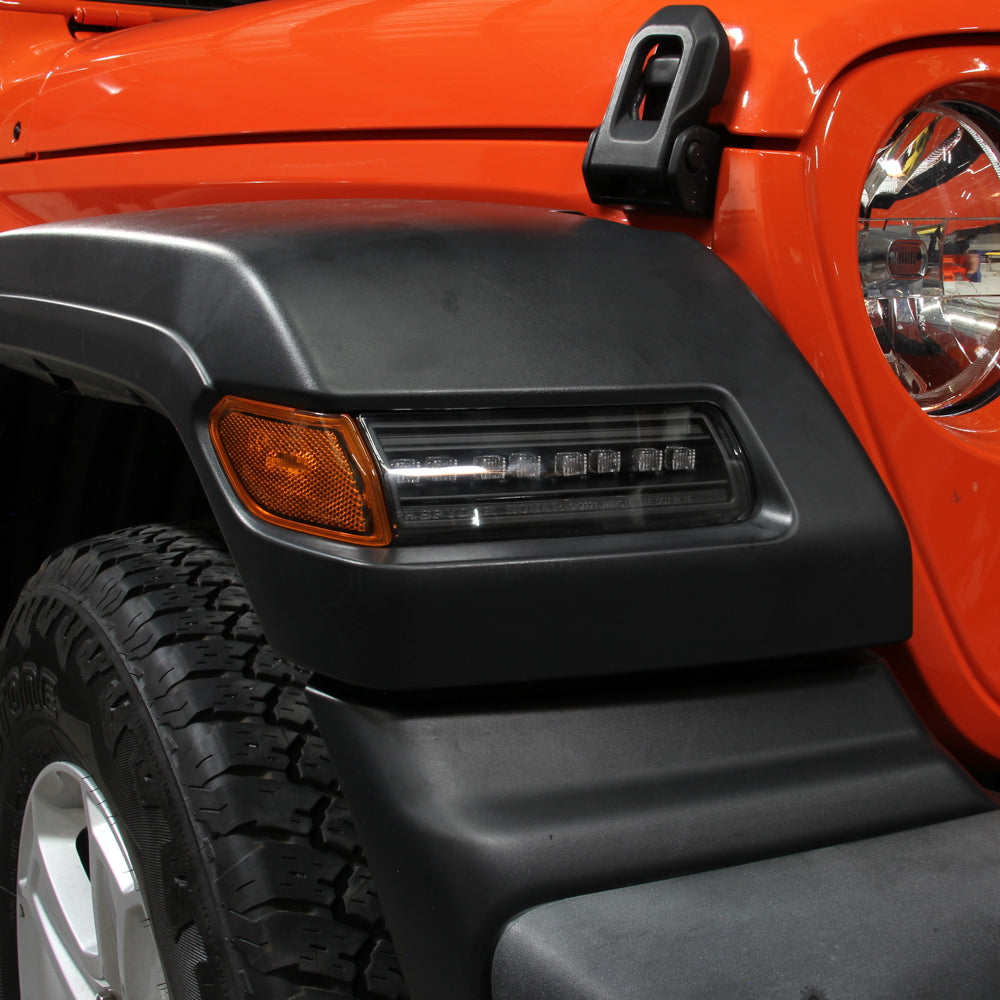 SPYDER 18-20 Jeep Wrangler Front Fender LED Lights - Black (CCL-YD-JW18-SEQ-BK) 5088543