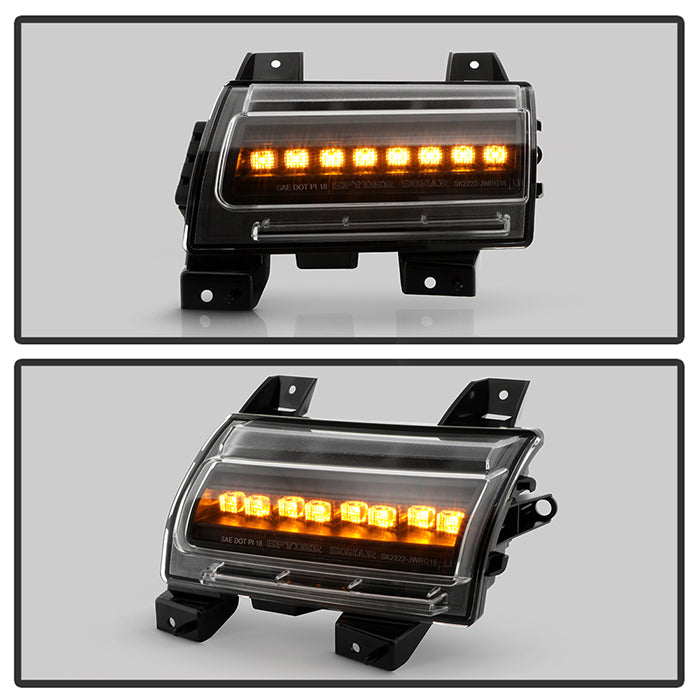 SPYDER 18-20 Jeep Wrangler Front Fender LED Lights - Black (CCL-YD-JW18-SEQ-BK) 5088543