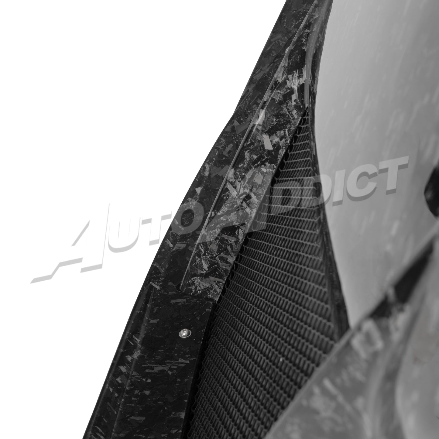 Close up C8 ZR1 style forged carbon hood non functional version
