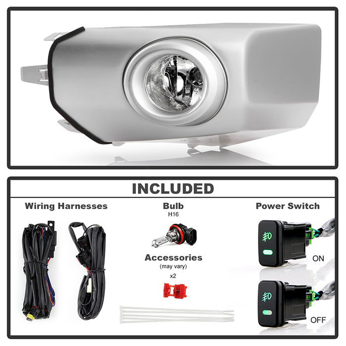 SPYDER 07-14 Toyota FJ Cruiser OEM Style Fog Lights w/ Switch - Clear F-TFJ07-C 9052224