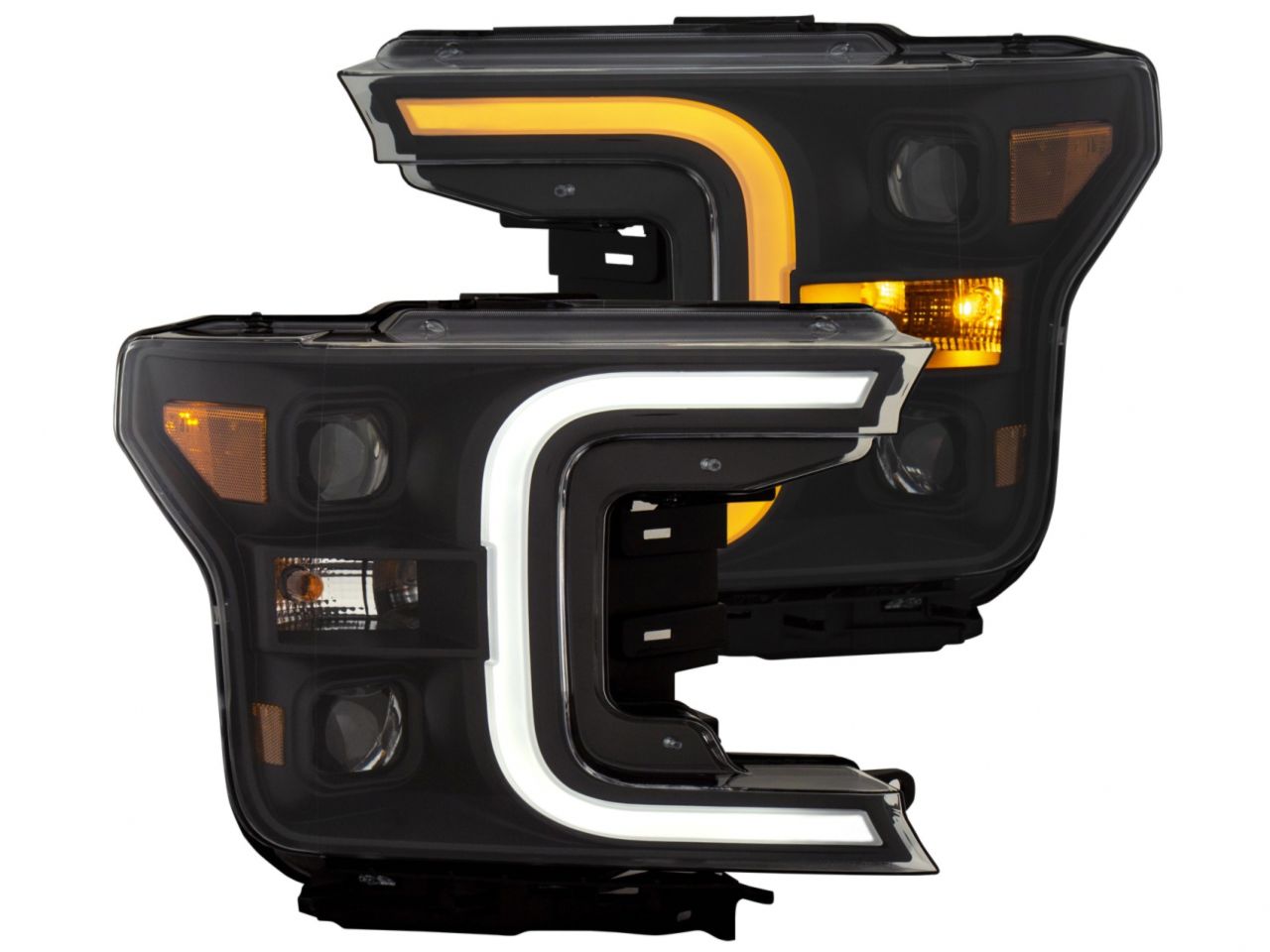 Anzo Ford F-150 18-19 Led Projector Plank Style Switchback H.L. Black Amber