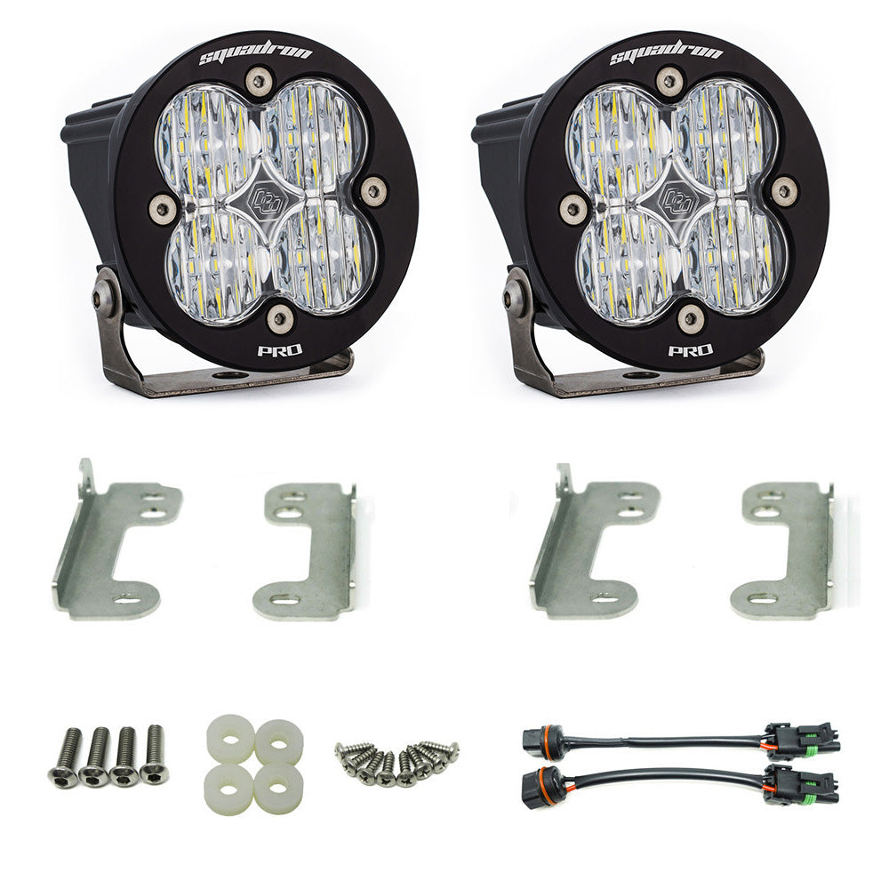 Baja Designs 07-09 Wrangler JK w/OE Bumper Squadron R Pro Fog Pocket Kit - Clear 448148