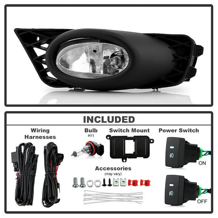 Spyder Honda Civic 09-11 4Dr OEM Fog Lights W/Switch- Clear FL-CL-HC09-4D-C 5020697