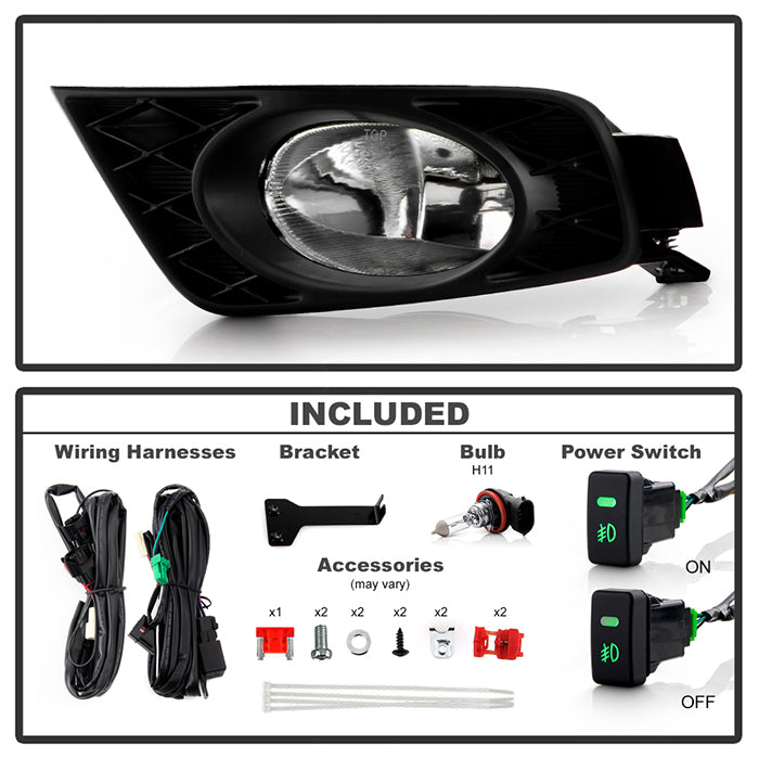Spyder Honda Odyssey 08-10 OEM Fog Lights W/Switch Clear FL-CL-HODY08-C 5020727