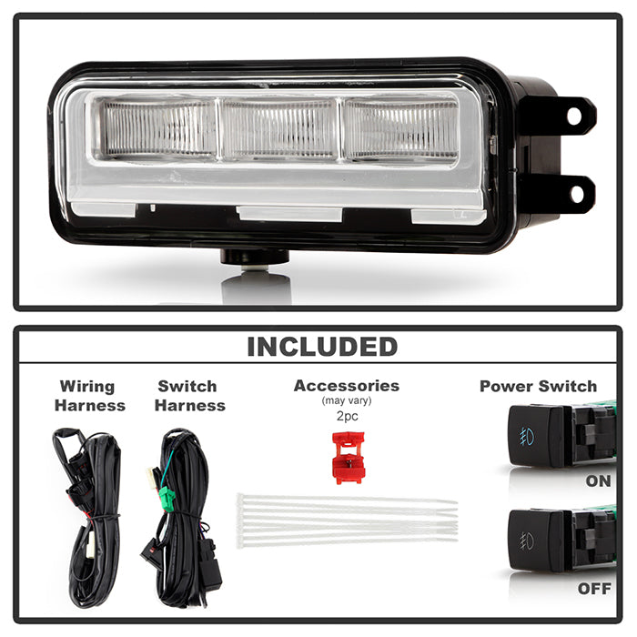 SPYDER 22-24 Toyota Tundra OEM Full LED Fog Lights w/Switch - Clear (FL-CL-TTU2022-LED-C) 9051029