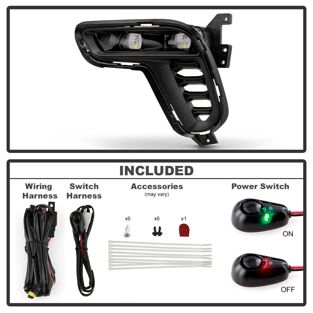 SPYDER Dodge Durango 21-24 OEM Style LED Fog Lights w/Switch (FL-DDU2021-LED-C) 9054020