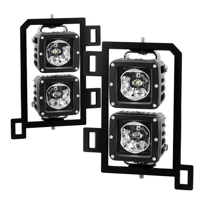 Spyder Dodge Ram 2013-2018 1500 Only Full LED Fog Lights W/Bracket and Universial Switch- Clear 9045424