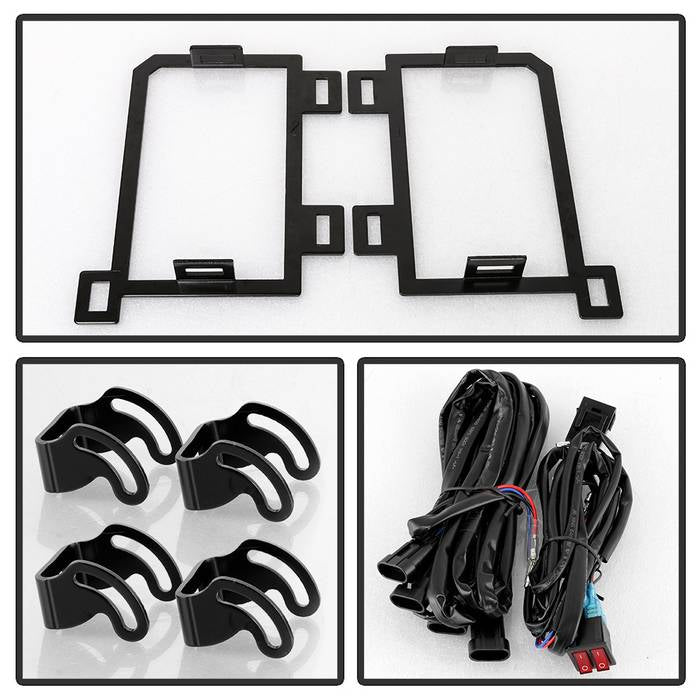 Spyder Dodge Ram 2013-2018 1500 Only Full LED Fog Lights W/Bracket and Universial Switch- Clear 9045424
