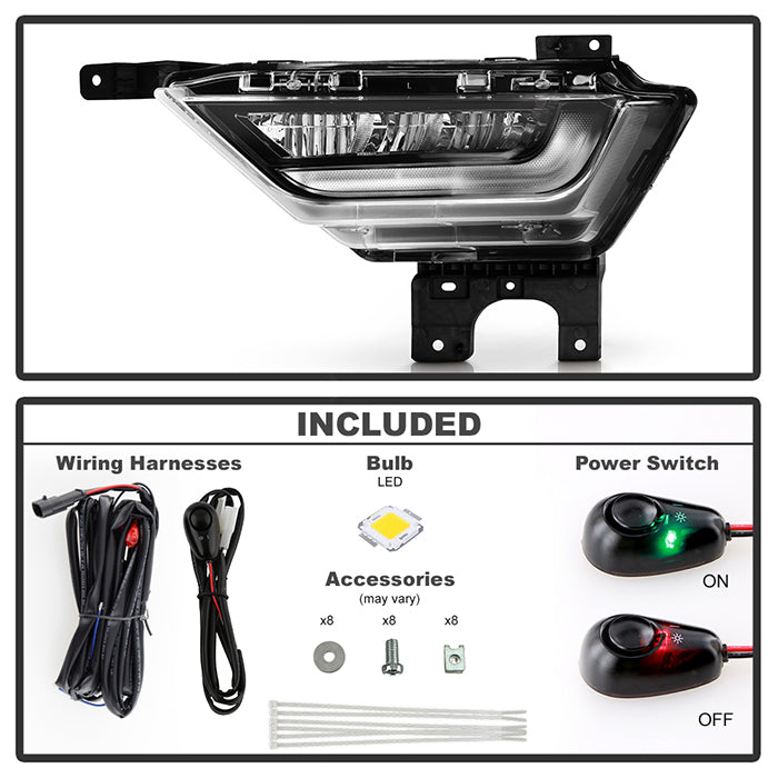 SPYDER 21-23 Ford F150 OEM Style Full LED Fog Lights w/ Switch FL-FF1502021-LED-C 9052255