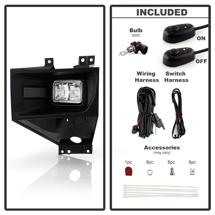 SPYDER 17-19 Ford F2540/F350 SD OEM Style LED Fog Lights w/Switch - Clear (FL-FF25017-C) 9051098