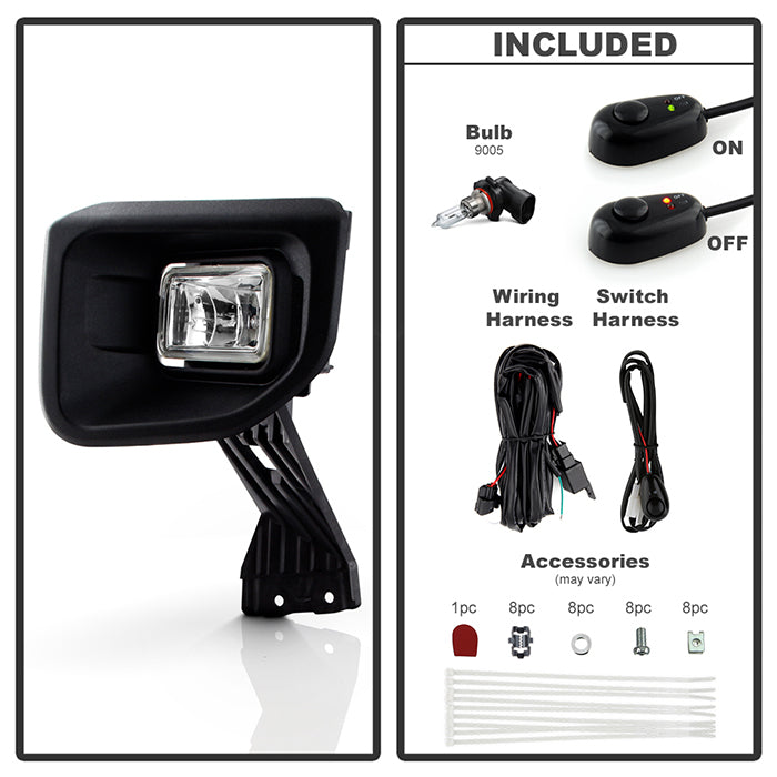 SPYDER 20-22 Ford F250/F350 SD OEM Style LED Fog Lights w/Switch - Clear (FL-FF25020-C) 9051128