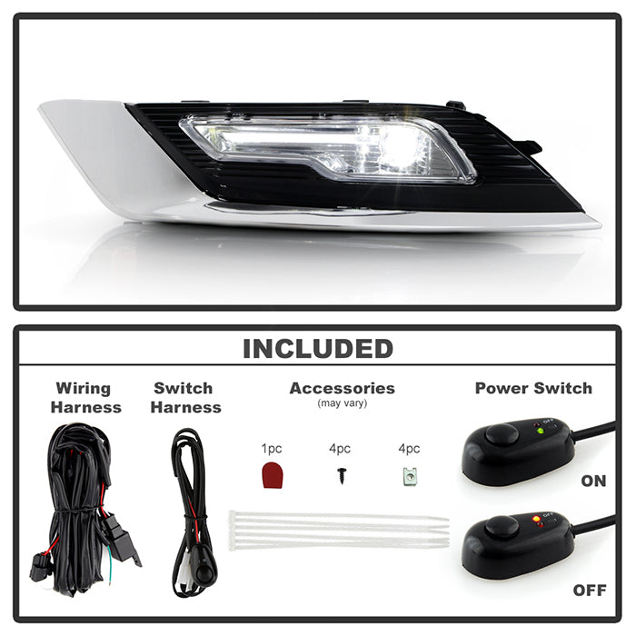 SPYDER 17-18 Ford Fusion OEM Full LED Fog Lights w/Switch - Clear (FL-FFUS17-LED-C) 9051142