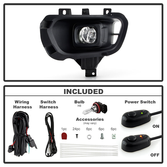 SPYDER 19-23 Ford Ranger Halogen OEM Fog Lights w/Switch - Clear (FL-FR19-C) 9051159