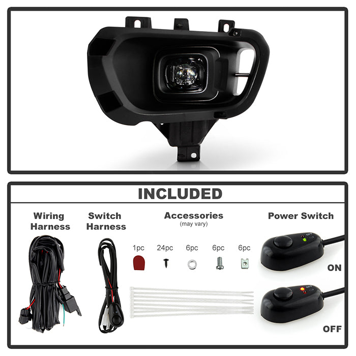 SPYDER 19-23 Ford Ranger Full LED OEM Style Fog Lights w/ Switch - Clear (FL-FR19-LED-C) 9051166