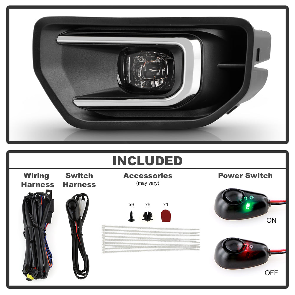 SPYDER 24-26 Ford Ranger OEM Full LED Fog Lights w/Switch - Clear (FL-FR24-LED-C) 9054082