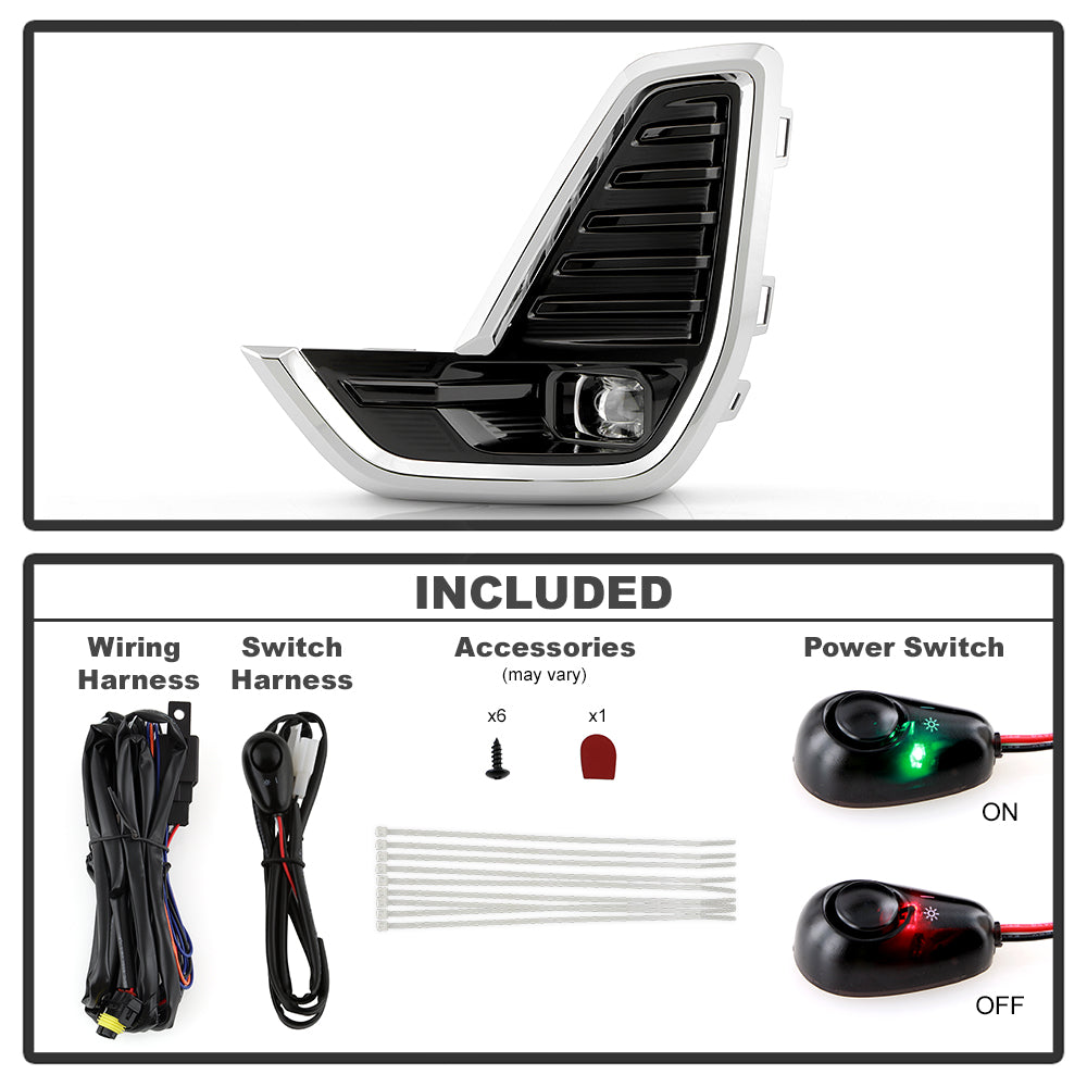 SPYDER 20-23 GMC Acadia OEM LED Fog Light w/ Switch - Clear (FL-GAC2020-LED-C) 9054136