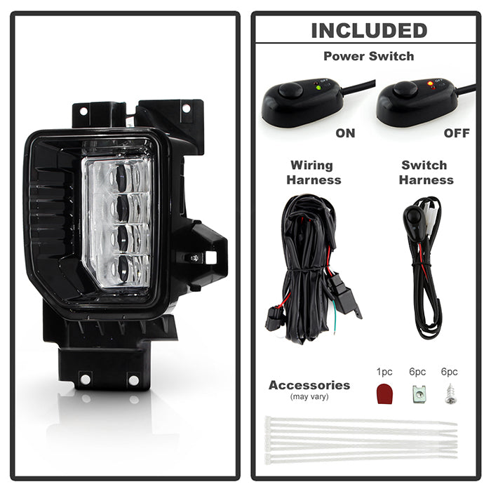 SPYDER 20-22 GMC Sierra 2500/3500 HD OEM Fog Lights w/ Universal Switch 9051173