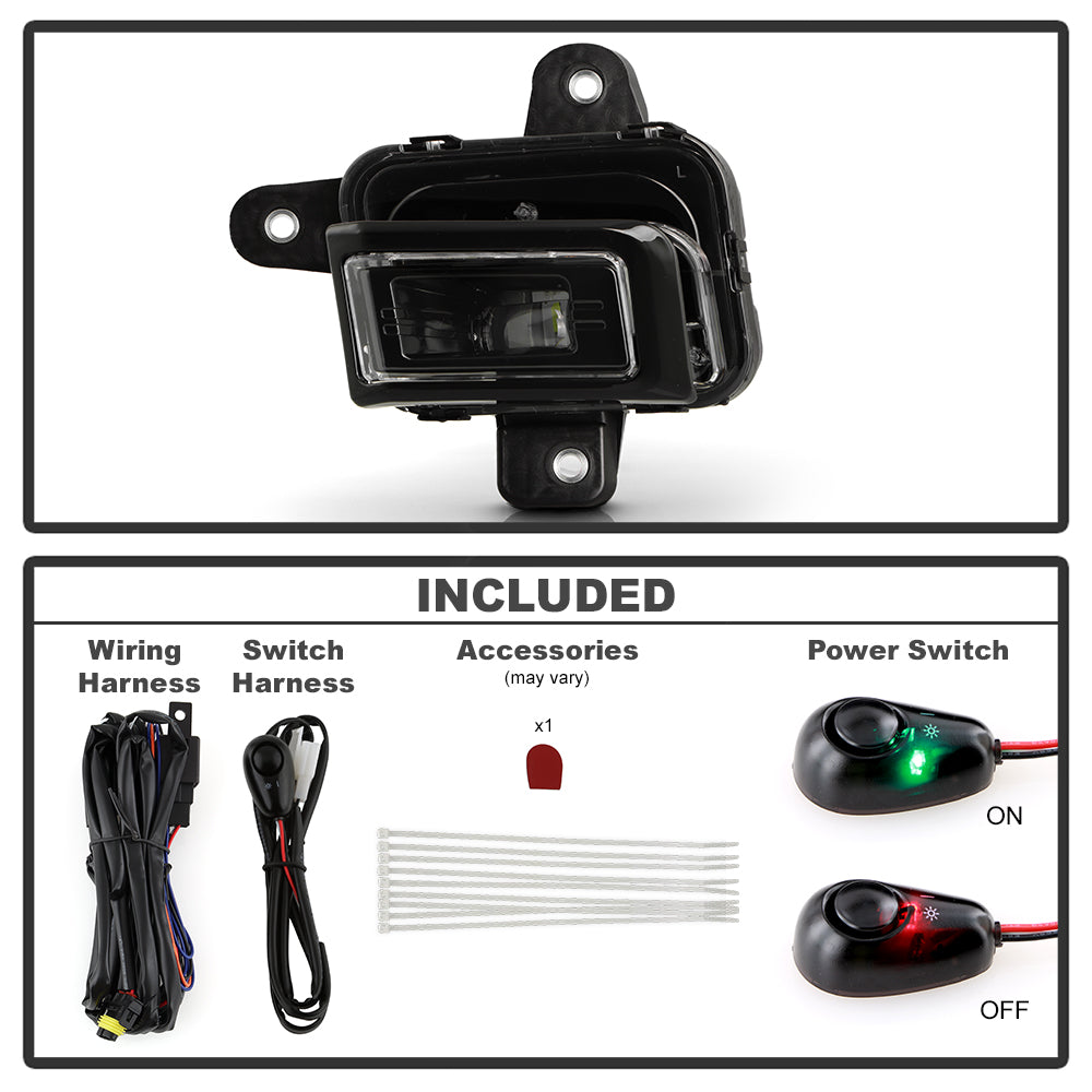 SPYDER 23-25 GMC Sierra 1500 OEM Style LED Fog Light w/ Switch - Clear (FL-GS2023-LED-C) 9054167