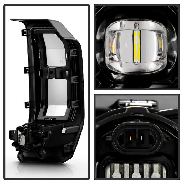 SPYDER 24-25 GMC Sierra 2500HD/3500HD OEM Full LED Fog Lights w/Switch - Clear (FL-GS2024-25-LED-C) 9054174