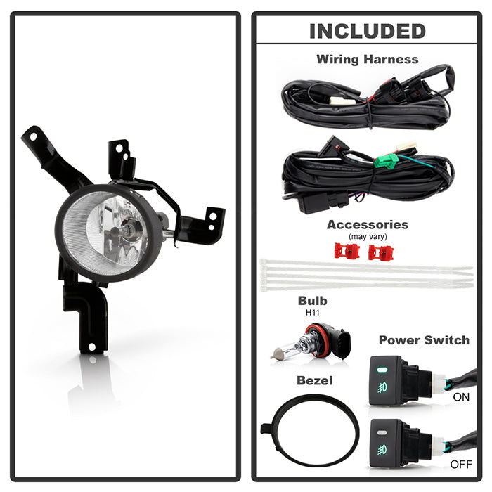 Spyder Honda CRV 07-09 OEM Fog Lights W/Switch Clear FL-HCRV07 5021021