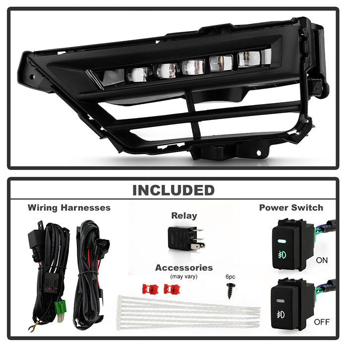 SPYDER 20-22 Honda CRV Hybrid OEM Full LED Fog Lights w/Switch - Clear (FL-HCRV20-HY-LED-C) 9051210