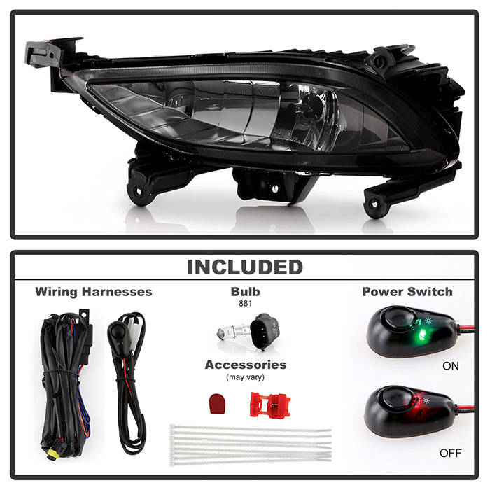 Spyder Hyundai Sonata 2011-2012 OE Style Fog Lights W/Switch Smoke FL-HYS2011-SM 5071675