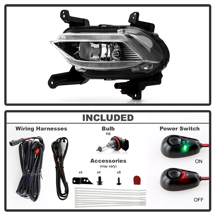 SPYDER 19-20 Hyundai Santa Fe OEM Style Fog Lights w/Switch - Clear (FL-HYSF19-C) 9052286