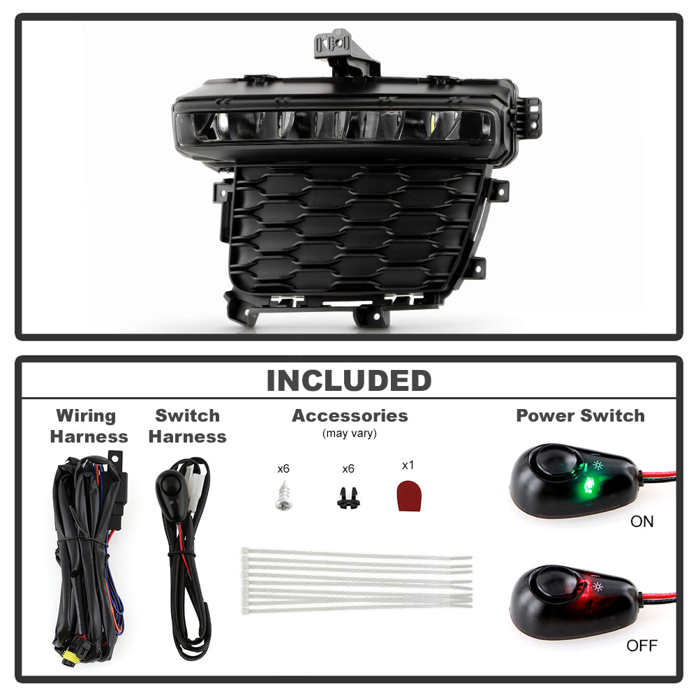 SPYDER 22-24 Jeep Grand Cherokee (3-Row) OEM LED Fog Lights w/Switch - Clear (FL-JGC22-3R-LED-C) 9054365