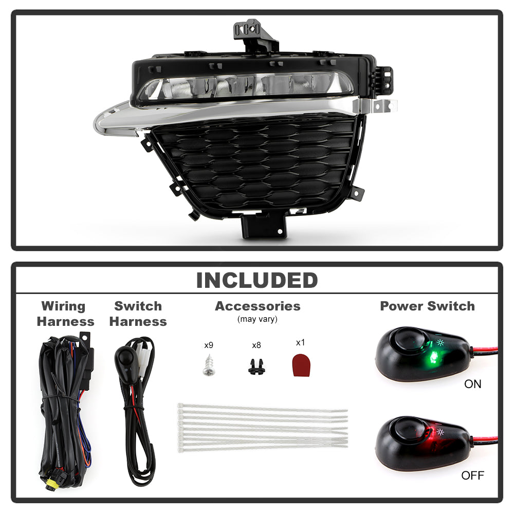 SPYDER 22-24 Jeep Grand Cherokee (2-Row) OEM LED Fog Lights w/Switch - Clear (FL-JGC22-LED-C) 9054211