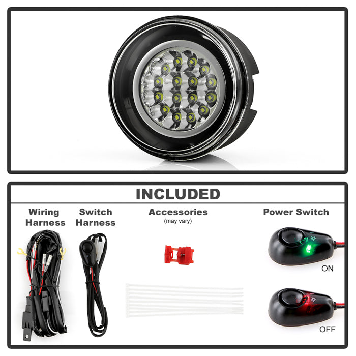 Spyder Jeep Grand Cherokee 05-09/Commander 06-08 LED Fog Lights w/Switch Clear FL-LED-JGC05-C 5015686