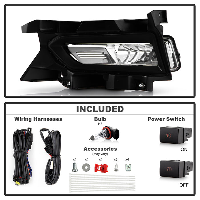 SPYDER 20-22 Nissan Versa OEM Fog Lights w/ Switch - Clear (FL-NV20-C) 9052248