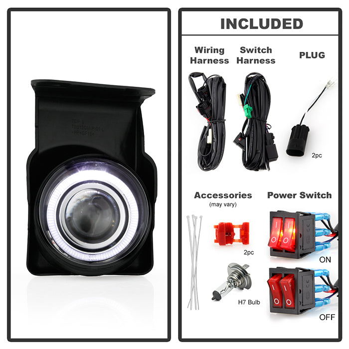 Spyder GMC Sierra 1500 03-06/Sierra 1500HD 03-06 Halo Projector Fog Lights w/swch Clear FL-P-GS03-HL 5021434