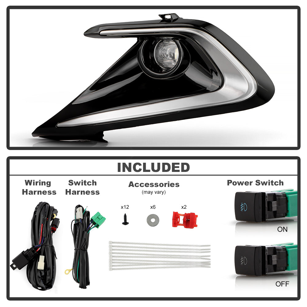 SPYDER 23-24 Toyota Corolla Hatchback OEM Full Fog Lights w/Switch - Clear (FL-TCOC2023-HB-LED-C) 9054280