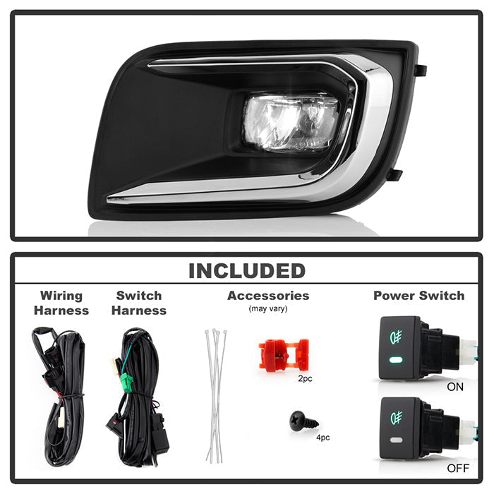 Spyder Toyota Sequoia 2018-2020 OEM Style LED Fog Lights w/OEM Fit Switch - Clear 5087140
